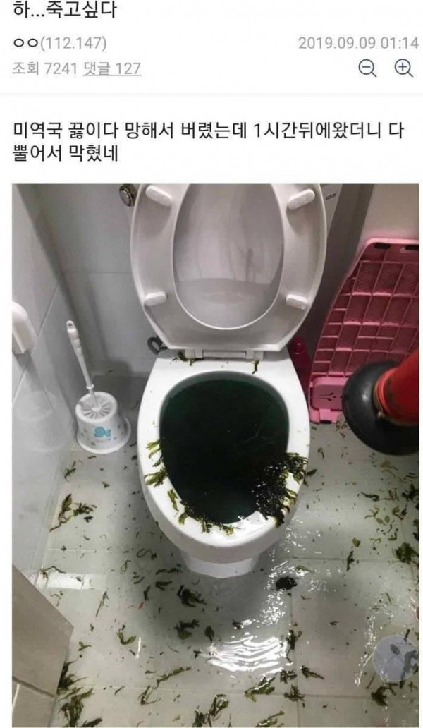 천벌받은 미역국 음쓰 빌런