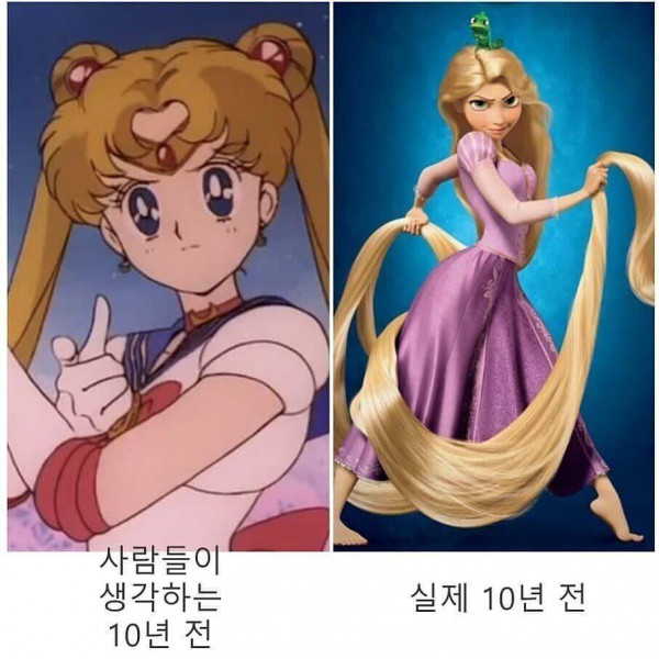 사람들이 생각하는 10년전 vs 실제 10년전