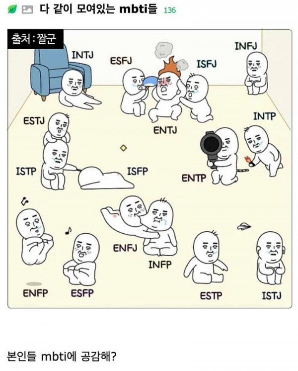 모든 mbti가 한방에 모이면?