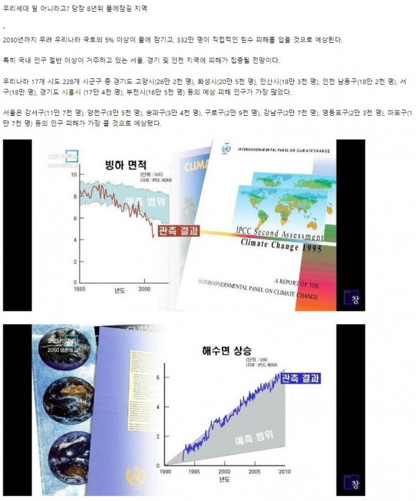 당장 8년뒤 물에잠길 지역